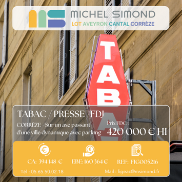 Vente - Tabac - Librairie - Loto - Presse - Corrèze (19)