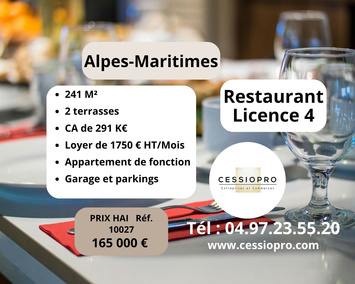 Vente - Restaurant - Licence IV - Nice (06200)
