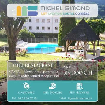 Vente - Hôtel - Restaurant - Cantal (15)