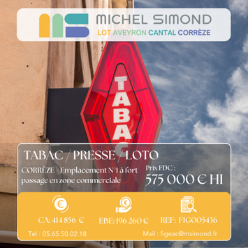 Vente - Tabac - Librairie - Loto - Presse - Corrèze (19)