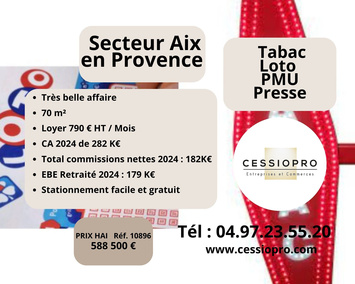 Vente - Tabac - Loto - PMU - Presse - Aix-en-Provence (13100)