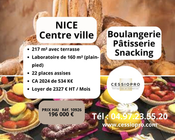 Vente - Boulangerie - Pâtisserie - Nice (06000)