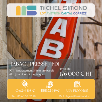 Vente - Tabac - Librairie - Loto - Presse - Lot (46)