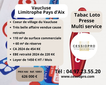 Vente - Tabac - Loto - Presse - Aix-en-Provence (13100)