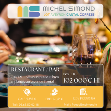 Vente - Bar - Restaurant - Cantal (15)