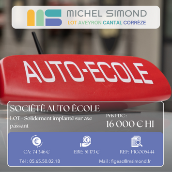 Vente - Auto école - Lot (46)