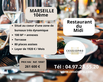 Vente - Restaurant - Restaurant du midi - Marseille 10ème (13010)