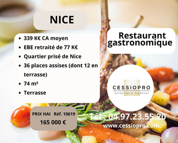 Vente - Restaurant - Restaurant gastronomique - Nice (06000)