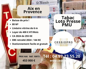Vente - Tabac - Loto - Presse - Aix-en-Provence (13100)