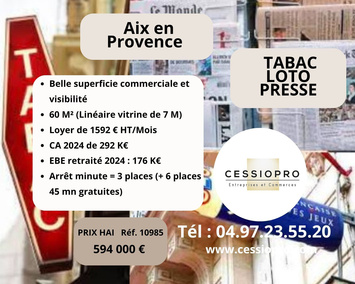 Vente - Tabac - Loto - Presse - Aix-en-Provence (13100)