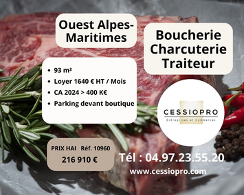 Vente - Boucherie - Charcuterie - Traiteur - Grasse (06130)