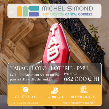 Vente - Tabac - Librairie - Loto - PMU - Presse - Lot (46)