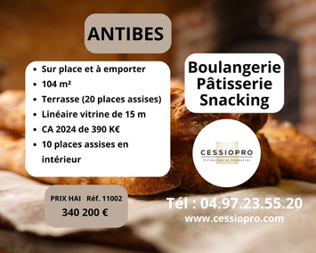 Vente - Boulangerie - Pâtisserie - Antibes (06600)