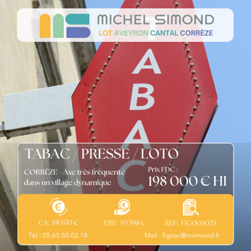 Vente - Tabac - Epicerie - Librairie - Loto - Presse - Superette - Traiteur - Corrèze (19)