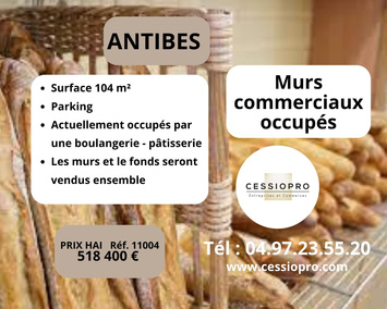 Vente - Boulangerie - Pâtisserie - Antibes (06600)