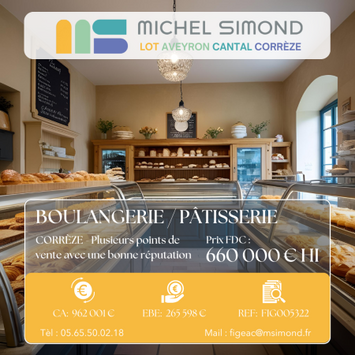 Vente - Restaurant rapide - Boulangerie - Pâtisserie - Terminal de cuisson - Corrèze (19)