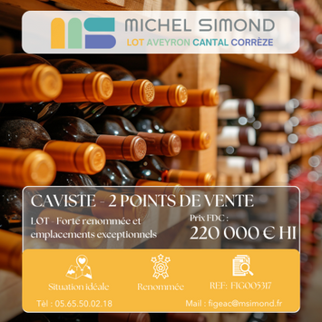 Vente - Cave à vins - Vins et spiritueux - Lot (46)