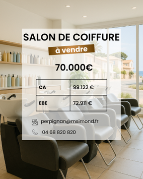 Vente - Salon de coiffure - Pyrénées-Orientales (66)