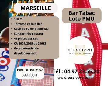 Vente - Bar - Tabac - Loto - PMU - Marseille 1er (13001)