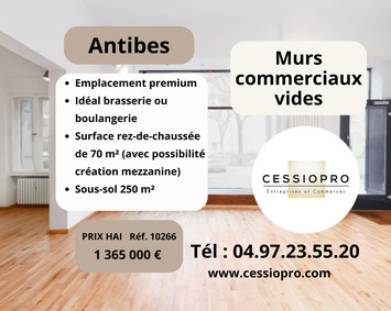 Vente de murs de boutique - Antibes (06600)