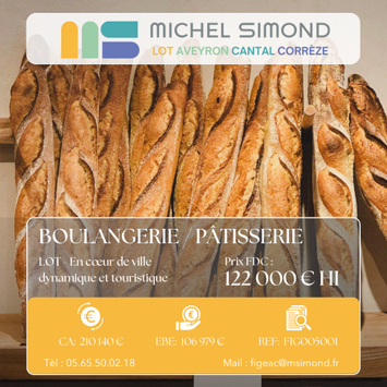 Vente - Boulangerie - Pâtisserie - Traiteur - Lot (46)