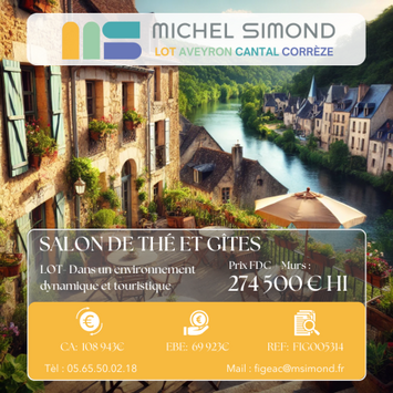 Vente - Salon de thé - Boulangerie - Pâtisserie - Gîte - Traiteur - Chocolaterie Chocolatier - Lot (46)