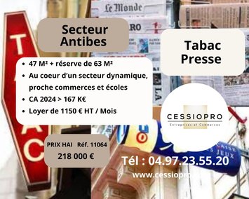 Vente - Tabac - Presse - Antibes (06600)