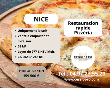 Vente - Restaurant rapide - Pizzeria - Nice (06300)