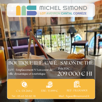 Vente - Salon de thé - Café - Epicerie - Lot (46)