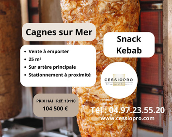 Vente - Restaurant rapide - Kebab - Snack - Vente à emporter - Cagnes-sur-Mer (06800)