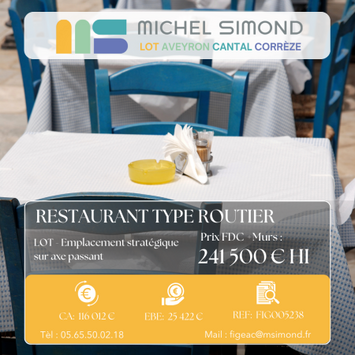 Vente - Restaurant - Restaurant routier - Lot (46)