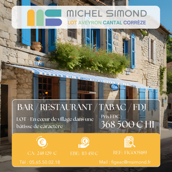 Vente - Bar - Brasserie - Restaurant - Tabac - FDJ - Loto - Lot (46)