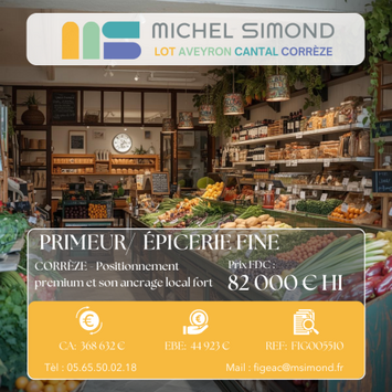 Vente - Alimentation - Epicerie - Fromagerie - Fruits et légumes - Corrèze (19)