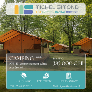 Vente - Hôtel - Camping - Lot (46)