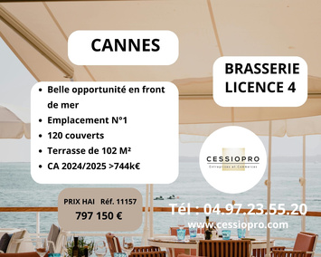 Vente - Brasserie - Restaurant - Glacier - Licence IV - Cannes (06400)