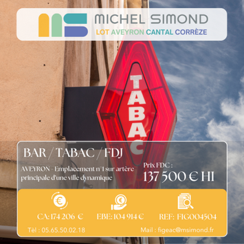 Vente - Bar - Brasserie - Tabac - Loto - PMU - Aveyron (12)