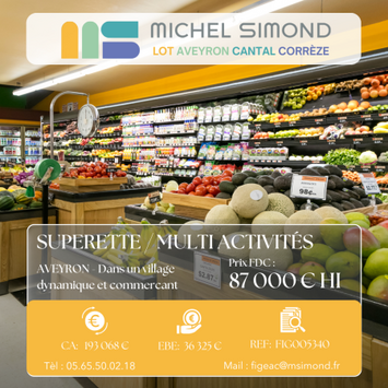 Vente - Tabac - Alimentation - Epicerie - Loto - Superette - Aveyron (12)