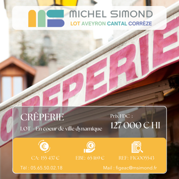 Vente - Restaurant - Crêperie - Lot (46)