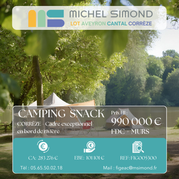 Vente - Hôtel - Restaurant rapide - Camping - Snack - Corrèze (19)