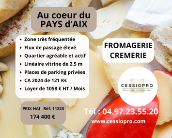 Vente - Alimentation - Fromagerie - Aix-en-Provence (13090)