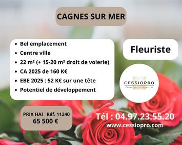 Vente - Fleuriste - Cagnes-sur-Mer (06800)