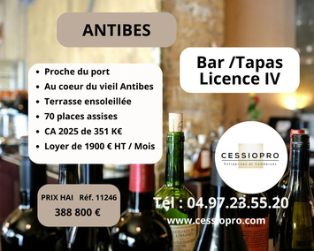 Vente - Bar - Licence IV - Antibes (06600)
