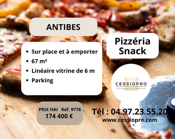 Vente - Restaurant rapide - Pizzeria - Snack - Vente à emporter - Antibes (06600)