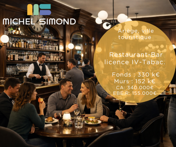 Vente - Bar - Restaurant - Tabac - Clé Minute - Licence IV - Loto - Ariège (09)