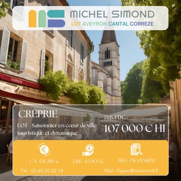 Vente - Restaurant - Crêperie - Glacier - Licence IV - Lot (46)