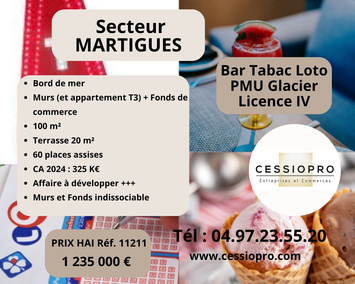 Vente - Bar - Tabac - Glacier - Loto - PMU - Martigues (13500)