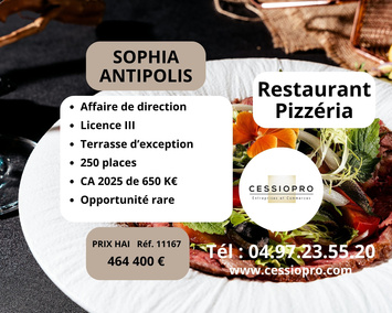 Vente - Restaurant - Pizzeria - Licence III - Valbonne (06560)