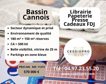 Vente - Cadeaux souvenirs - FDJ - Librairie - Loto - Papeterie - Presse - Cannes (06400)