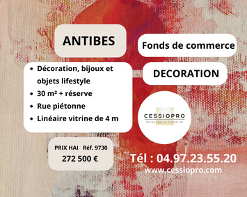 Vente - Cadeaux souvenirs - Décoration - Antibes (06600)