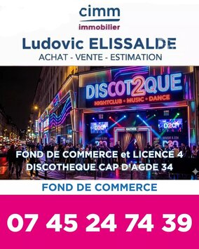 Vente - Discothèque - Licence IV - Le cap d'agde (34300)